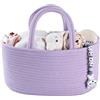 XUANGUO Organizer per pannolini per bambini, in corda di cotone, cestino portaoggetti portatile, per fasciatoio, auto, viaggi, baby shower, regali essenziali per neonati, registro essenziale per neonati,