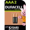 Duracell 2X Duracell AAA Ricaricabili 900 mAh (1 Blister Da 2 Batterie)2 Pile Ministilo R