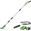 Greenworks Tools 2000107UA Potatore Telescopico con 2 Ah Batterie e Caricabatterie, 24 V, Verde, 20 cm (8) + Guida 20 cm (8) per Motosega, 29497
