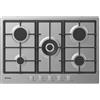 Candy Piano Cottura 5 Fuochi Gas Incasso (1 Doppia corona) 75 cm Inox CHG 74 WX