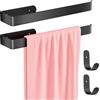 Gvolatee 2 pezzi 30 CM Porta Asciugamani Bagno e 2 Pezzi Gancio Combinazione L