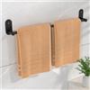 HITSLAM Porta Asciugamani Bagno Adesivo Nero Opaco 60 CM Portasciugamani da P