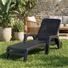 BICA Lettino Prendisole da Giardino Pieghevole 70x190x46 Antracite Miami BICA