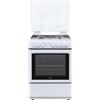 De Longhi Cucina a Gas 4 Fuochi Forno Elettrico Ventilato 60x60cm Bianco DL664EW DE LONGHI