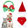 JOKILY 3 pezzi costume di Natale per gatti abbigliamento gatto cappello Babbo