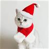 Enjoying Costume di Natale per gatti con cappello di Babbo Natale con sciarpa