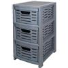 BELLI E FORTI Cassettiera Multiuso in Plastica Uniko 3 Cassetti Grigio 36,5 × 28,5 × 51,5 cm
