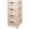 BELLI E FORTI Cassettiera Multiuso in Plastica Uniko 4 Cassetti Bianco 36,5 × 28,5 × 67,5 cm