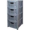 BELLI E FORTI Cassettiera Multiuso in Plastica Uniko 4 Cassetti Grigio 36,5 × 28,5 × 67,5 cm