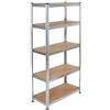 UTILIA SCAFFALE 5 RIPIANI IN MDF 90x45x200 AD INCASTRO PORTATA 265KG A RIPIANO ZINCATO