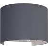 Shot APPLIQUE LED DA PARETE A DOPPIO FASCIO COLORE ANTRACITE MARBELLA ROUND