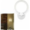 UNIVERSO APPLIQUE ANELLO IN VETRO DA PARETE LUCE BIANCA LAMPADA LED INTERNO 9W