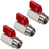 uxcell 1/2 NPT Ottone Mini Sfera Valvola,3pz NPT Femmina Maschio Valvola,Rosso