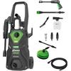 Ribimex Idropulitrice ad Alta Pressione RX2, 1600W, 130 Bar, 480 L/h, Getto Regolabile, Serbatoio Detergente 350 mL, Tubo da 5 m, Protezione IPX5, Arresto Automatico, Robusta e Versatile - PRNHP02