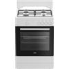 BEKO FBG62010DW CUCINA 60X60 FORNO A GAS 4 FUOCHI BIANCA COPERCHIO METALLO 64Lt