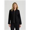 Liujo TA5190 FELPA APERTA LIU JO DONNA MAGLIA WOMAN CON ZIP BOMBER COLORE NERO SHIRT
