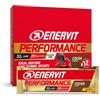 Enervit, Performance Bar Cocoa, Barrette Energetiche, 32g di Carboidrati, 20% di Proteine, Gusto Cacao, Per Attività Sportiva di Lunga Durata ed Endurance, Senza Glutine, 12 Barrette da 60g