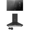 COMFEE' Forno a Microonde da Incasso Digitale, 20 Litri+ COMFEE' Cappa Aspirante 60 cm PYRA17B-60 Nera Cappa Cucina con LED