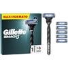 Gillette Mach3 Regolabarba Uomo, Lame Rasoio a Mano Libera, 1 Manico e 6 Lamette da Barba da 3 Lame, Facile Risciacquo, con Gel Lubrificante, Fino a 15 Rasature con 1 Testina, Gillette Mach 3