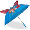 Relaxdays Ombrello per Bambini, con Sirena in 3D, Ombrellino Parapioggia con Bastone, Bimba e Bimbo, Ø 78 cm, Blu Rosso
