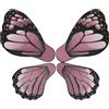 Subitodisponibile 20 Fogli in Cartopack per 5 Bouquet ALI FARFALLA ROSA ANTICO E NERO 1G52