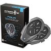 INTERPHONE TOUR - Doppio - Interfono Moto Bluetooth, Fino a 4 Motociclisti, Distanza 1.5 Km, Autonomia 25 Ore, Fast Charge, Radio, Mp3, GPS, Impermeabile, Universale.
