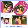 Kit festa masha e orso buon compleanno palloncini bambini addobbi per party