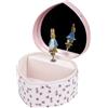 Trousselier - Carillon Bambina Peter Rabbit a Forma di Cuore Rosa - Carillon Portagioie Bambina Ragazza - Fosforescente - Musica Romeo e Giulietta