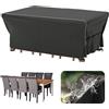 Velway Coperture per Mobili da Giardino Impermeabile: 242x162x71cm Copertura Tavolo Esterno Anti-UV Tessuto Oxford 600D con Strisce Riflettenti Antivento Telo Copri Divano Arredo Rettangolare - Nero