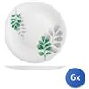 Bormioli Rocco 6x Piatti In Vetro Opale Botanica Verde Piani 27Cm