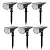 AKTIVE 85496 6 fari solari a LED 2 in 1, luce calda 5-10 lumen, con picchetto o montaggio a parete, senza fili, impermeabili, portata 1-2 m, autonomia fino a 8 ore, illuminazione giardino e terrazza