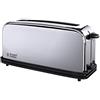 Russell Hobbs Tostapane - Scomparto Lungo per 2 fette o 1 fetta larga di pane - Acciaio Inox Lucidato; Scomparto per toast extra ampio, 6 livelli di doratura; Scongelamento, Victory 23510-56