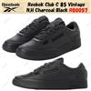 Reebok Club C 85 Vintage N.H Charcoal Black R00057 taglia uomo