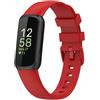 Senza Marca/Generico Per Fitbit Inspire 3 cinturino in silicone a tinta unita, taglia: L (rosso)