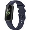 Senza Marca/Generico Per Fitbit Inspire 3 cinturino in silicone a tinta unita, taglia: L (blu scuro)
