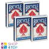 BICYCLE 4 Mazzi Di Carte Magiche Standard Double Face Senza Retro NUOVO
