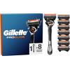 Gillette Proglide 1 Rasoio Barba Uomo E 8 Lamette Di Ricambio Con Doppia Lubrificazione Prima E Dopo Le Lame, Nuova Lubrificazione EverGlide Per Una Profondità E Comfort Incredibili, Lama Barba Uomo