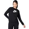 NIKE DQ5832-010 W NSW Club FLC GX Std Crew Maglia Lunga Donna Black/White Taglia XS