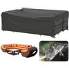 Velway Coperture per Mobili da Giardino Impermeabile: 270x180x71cm Copertura Tavolo Esterno Anti-UV Tessuto Oxford 600D con Strisce Riflettenti Antivento Telo Copri Divano Arredo Rettangolare - Nero