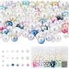 PandaHall 955pcs 5 Dimensioni Perline Senza Foro Rotonde Perline Bianco P