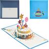 DOUSELLA Biglietto Auguri Compleanno 3D Torta Pop-up con Origami Surprise C