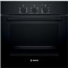 Bosch HBF011BA2 Serie 2, Forno da incasso, Aria Calda 3D: Cottura uniforme fino a 3 livelli, 3 manopole, Nero, 60 x 60 cm
