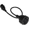 LINK LKADSK05 - Cavo Adattatore alimentazione presa Schuko tedesca femmina - IEC C14 maschio (0,5 m, nero) - Standard H05VV-F3G - Sezione conduttori 0,75 mm² - Corrente nominale 16 A