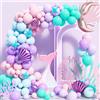 Ousuga Kit Arco Palloncino Sirena 123 pezzi Pastello Rosa Blu Coda Sirena Ghirlanda