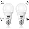 KOOYWAN lampadina sensore di movimento E27 9W Bianco caldo 2700K Auto On/Off l