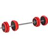 HOMCOM Set Bilanciere e Manubri Pesi da 20kg Dischi Rivestiti in PP Antigraffio