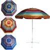 BAKAJI Ombrellone da Spiaggia Mare Diametro 240 cm Palo in Alluminio Colori Assortiti