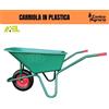 Carriola Axel da giardino edilizia in plastica verde 100 lt con ruota pneumatica