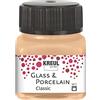 KREUL 16249 - Vetro & Porcellana Classico champagne metallizzato, in barattolo da 20 ml, vernice brillante a base d'acqua per vetro e porcellana, a rapida essiccazione, coprente