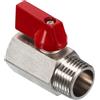 uxcell 1/2 NPT Ottone Mini Sfera Valvola,1pz NPT Femmina Maschio Valvola,Rosso